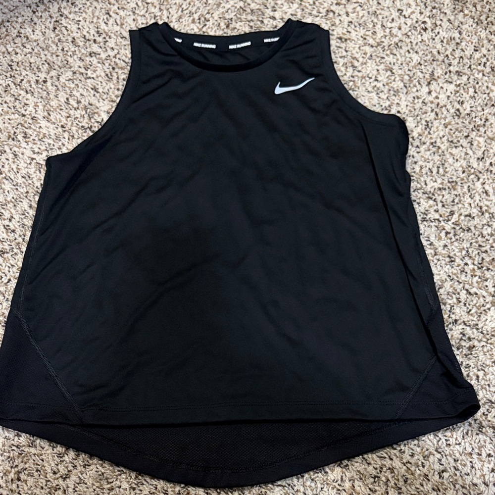 Nike Black Women's Performance Tank with White Swoosh